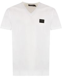 Dolce & Gabbana - T-Shirt With Logo Plaque - Lyst