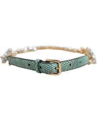 Dolce & Gabbana - Leather Daisy Crystal Embellished Waist Belt Ayers Real Brass - Lyst