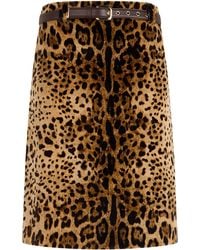 Max Mara - Skirt Falange Leopard-Print Belted Cotton - Lyst