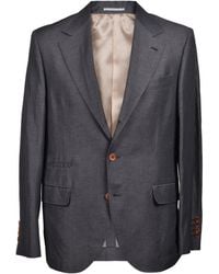 Brunello Cucinelli - Wool Linen Blend Suit, Brand Size 50 (Us - Lyst