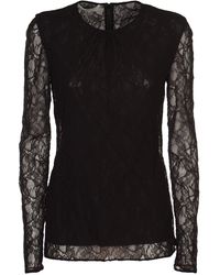 Philosophy Di Lorenzo Serafini - Floral Laced Sleeve Blouse - Lyst