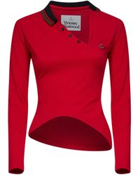 Vivienne Westwood - Cotton Piqué Glory Asymmetric Polo Shirt - Lyst