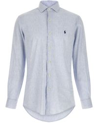Polo Ralph Lauren - Micro-Striped Linen-Cotton Shirt - Lyst