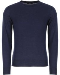 Fedeli - Dark Cashmere Blend Sweater - Lyst