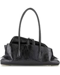The Attico - Charcoal Leather Small La Passeggiata Handbag - Lyst