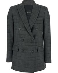 Le Plain - Double-Breasted Jacket With Peak Revers And All-Over Striped Motif - Lyst
