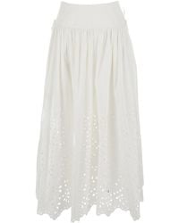 Self-Portrait - Midi Skirt With Side Gathered Details - Lyst