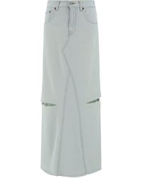 MM6 by Maison Martin Margiela - Denim Long Skirt - Lyst