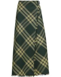 Burberry - Maxi Kilt With Check Pattern - Lyst