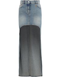 Courreges - Denim Circle Skirt Bleu Delave Cotton - Lyst