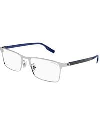 Montblanc - Eyeglasses Rectangle Full Rim, Frame And Clear Demo Lens Mb0187O002 - Lyst