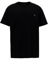 Vivienne Westwood - Crewneck T-Shirt With Orb Embroider - Lyst