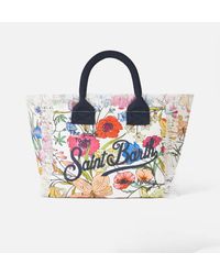 Mc2 Saint Barth - Colette Canvas Handbag With Flower Print - Lyst