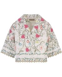 Elie Saab - Cotton Embroidered Garden Jacket - Lyst