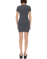 T By Alexander Wang - Jacquard Mini Dress With Logo Polyester - Lyst