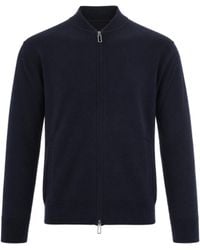 Paolo Pecora - Basic Zip Jumper Wool Sweater - Lyst