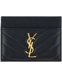 Saint Laurent - Lambskin Card Holder - Lyst