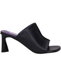 Stella McCartney - Black Leather Sandal - Lyst