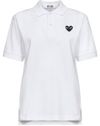 Comme des Garçons - Polo Shirt Heart Emblem Cotton - Lyst