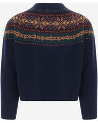 Howlin' - Wool Cardigan Magic Waves Jacquard Fine Sweater - Lyst