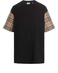 Burberry Carrick Check Sleeve T-shirt - Black