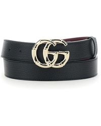 Gucci - Leather Belt With Gg Buckle, Calf - Lyst