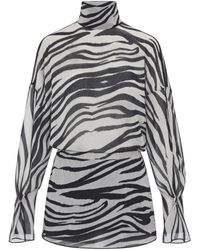 Patrizia Pepe - Zebra-Print Viscose Dress Evening Suits - Lyst
