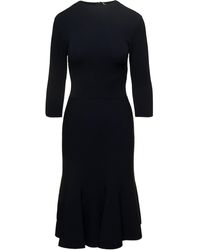 Stella McCartney - Midi Knit Dress With Flare Skirt In Viscose Blend Woman - Lyst
