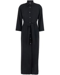 Le Plain - Long Dress With Classic Collar And Front Button Closure - Lyst
