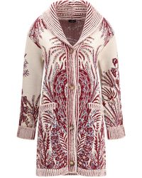 Etro - Wool And Cotton Maxi Cardigan - Lyst