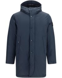 Stone Island - Long Down Jacket Polyester - Lyst
