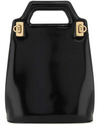Ferragamo - Black Leather Mini Wanda Handbag - Lyst