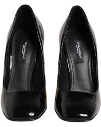 Dolce & Gabbana - Patent Leather Logo Heels Pumps Shoes 100Lf - Lyst