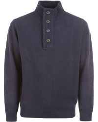 Barbour - Patched Half Zip Polo Sweater - Lyst