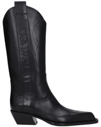 Off-White c/o Virgil Abloh - Black Leather High Heel Boots - Eu35/us5 - Lyst