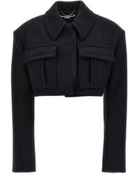 Stella McCartney - Cropped Wool Jacket With Button Closure - Lyst