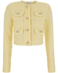 Self-Portrait - Crop Cardigan With Jewel Buttons - Lyst