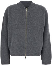 Fabiana Filippi - Ribbed Knit Sweatshirt With Front Zip Closure In - Lyst