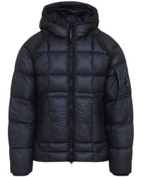 C.P. Company - Midnight D.D. Shell Hooded Puffer D.D. Shell Hooded Down Jacket With Lens Detail - Lyst