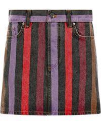 Versace - Short Denim Skirt - Lyst