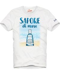Mc2 Saint Barth - Cotton T-Shirt With Gin Print Gin Mare Special Edition - Lyst