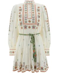 ALÉMAIS - Lovella Embroidered Cotton Mini Dress - Lyst