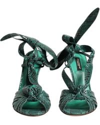 Dolce & Gabbana - Python Leather Heels Sandals Shoes - Lyst
