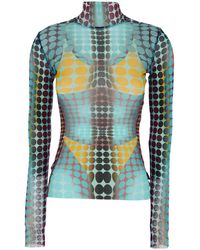 Jean Paul Gaultier - Top With High Neck And All-Over Print - Lyst