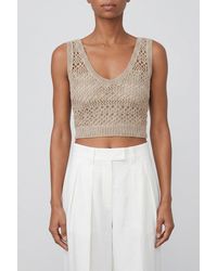 Brunello Cucinelli - Linen Silk Knit Sweater - Lyst