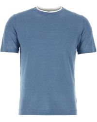 Fedeli - Air Force Linen Blend Fox T-Shirt - Lyst