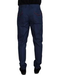 Dolce & Gabbana - Cotton Silk Trousers Chinos Pants - Lyst