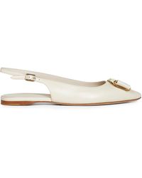 Ferragamo - Mascarpone Flat Slingbacks With Vara Plate - Lyst
