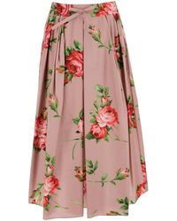 Dolce & Gabbana - Dolce & Gabbana Skirt With Elasticated Waist And All-Over Floral Print - Lyst