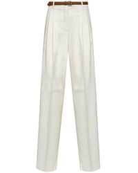 Max Mara - Ivory Mstadunco Fluid Belted Trousers - Lyst